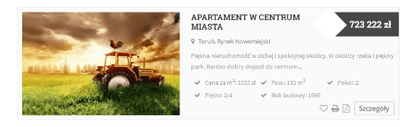 Oferta z tytułem na stronie WWW