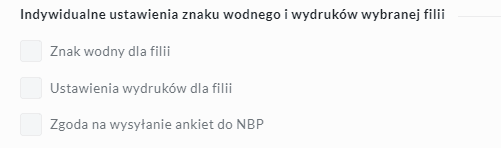 Ustawienia znaku wodnego wydruków w filiach