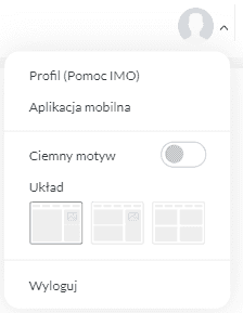 Menu profilu i układu grida w programie IMO