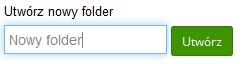 Pole do tworzenia nowych folderów
